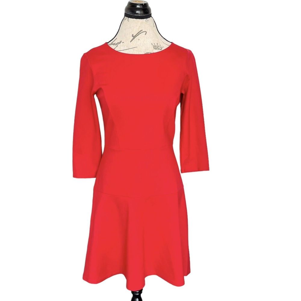 Ann Taylor Womens Dress Size 4 Red Knee-Length Valentine's Office Career Work